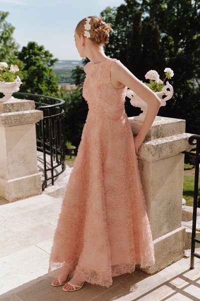 KABARIK ÇİÇEKLİ ABİYE ELBİSE PUDRA 