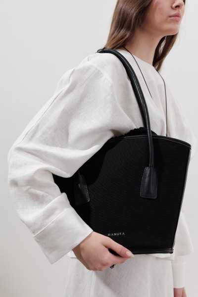 CANVAS BUCKET BAG BLACK 