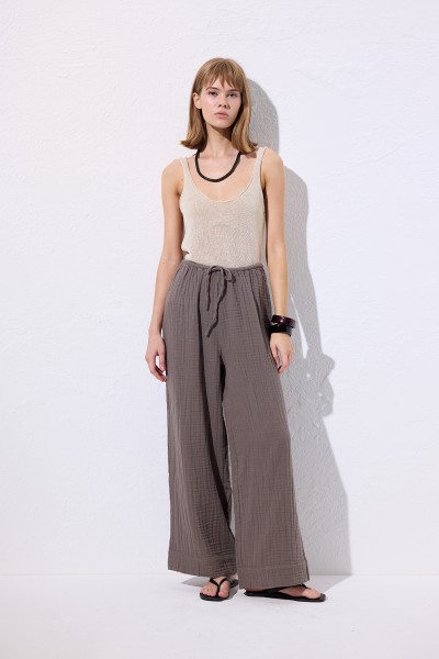 MUSLIN BINDING PANTS GREY 