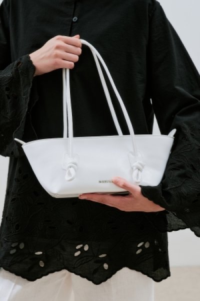 BONNIE TIE DETAIL BAG MARSHMALLOW 