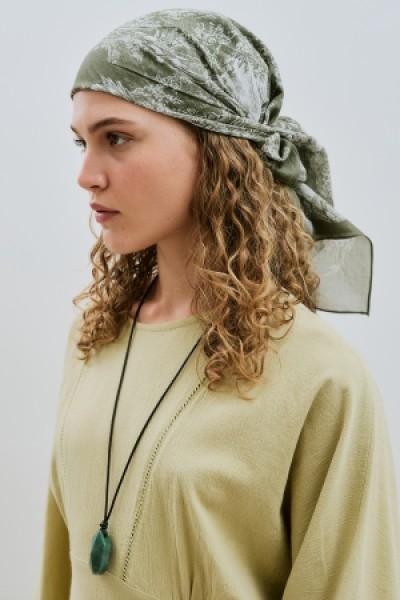 DESENLİ PAMUKLU ŞAL AGATHA BEJ 