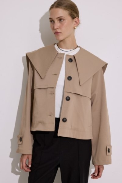 THICK GABARDINE TRENCH COAT CAMEL 