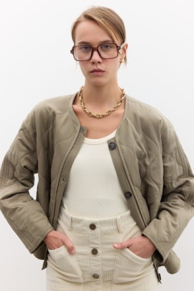 DÜĞMELİ KISA KAPİTONE MONT YEŞİL 