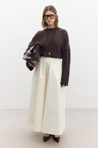 OPEN KNITWEAR SWEATER BROWN 
