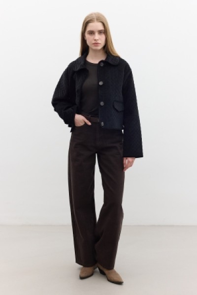 KAPİTONE KADİFE CEKET SİYAH 