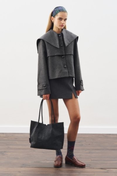 DÜĞME DETAYLI KAŞE CEKET ANTRASİT 