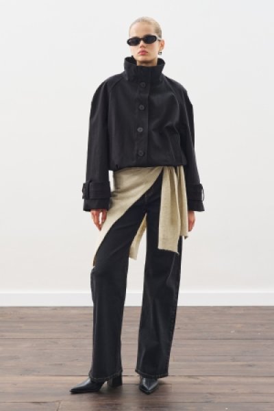 TRENÇ TARZ BOMBER CEKET SİYAH 