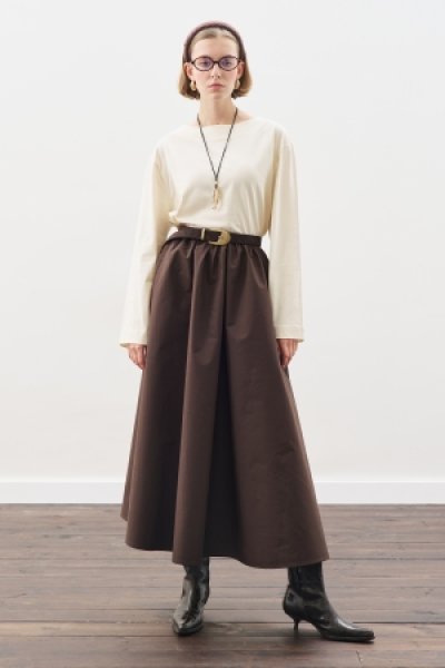 KAYIK YAKA UZUN KOL TSHIRT VANİLYA 