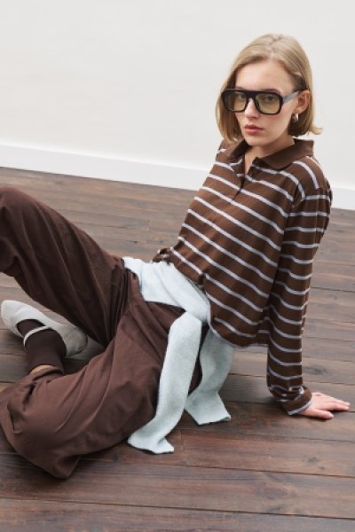 POLO YAKA ÇİZGİLİ TSHIRT MAVİ 