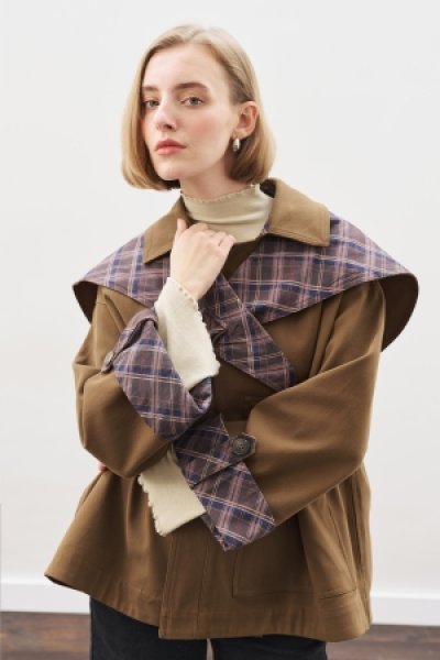 GRETA SCARF DETAIL TRENCH COAT KHAKI 