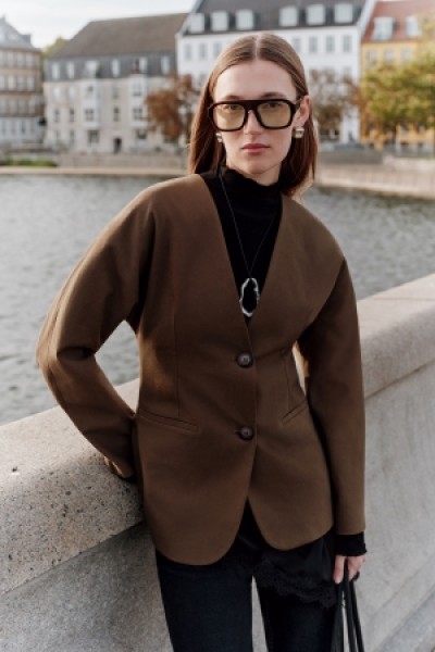 STUDIO BLAZER CEKET ACI KAHVE 