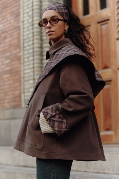 GRETA SCARF DETAIL TRENCH COAT BROWN 