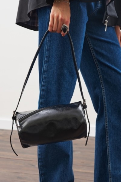 NOUR LEATHER BAG BLACK 