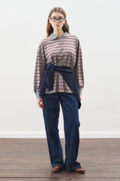 POLO YAKA OVERSIZE TSHIRT GRİ 