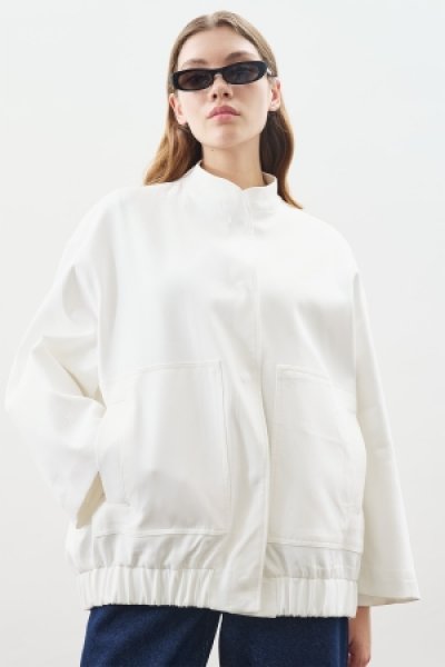 ÖZEL DİKİM BOMBER CEKET EKRU 