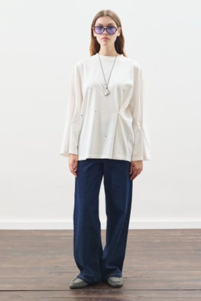 ÇITÇIT AYARLAMALI TSHIRT EKRU 