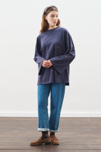 ÇITÇIT AYARLAMALI TSHIRT LACİVERT 