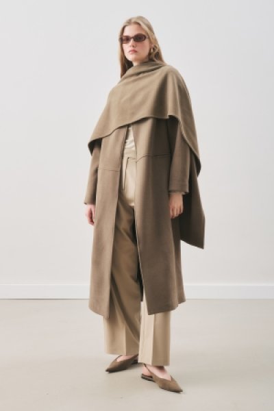 SOFT KAŞE ATKILI KABAN HAKİ 