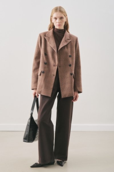 KRUVAZE EKOSE BLAZER CEKET BORDO 