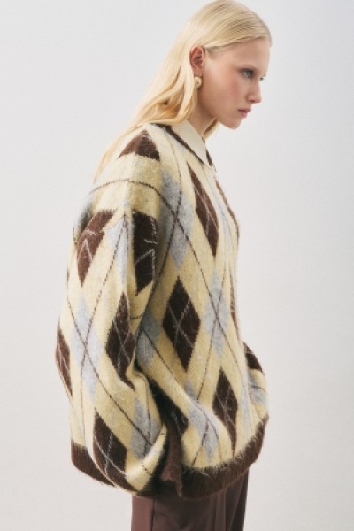 BAKLAVA DESENLİ TRİKO KAZAK MAVİ 